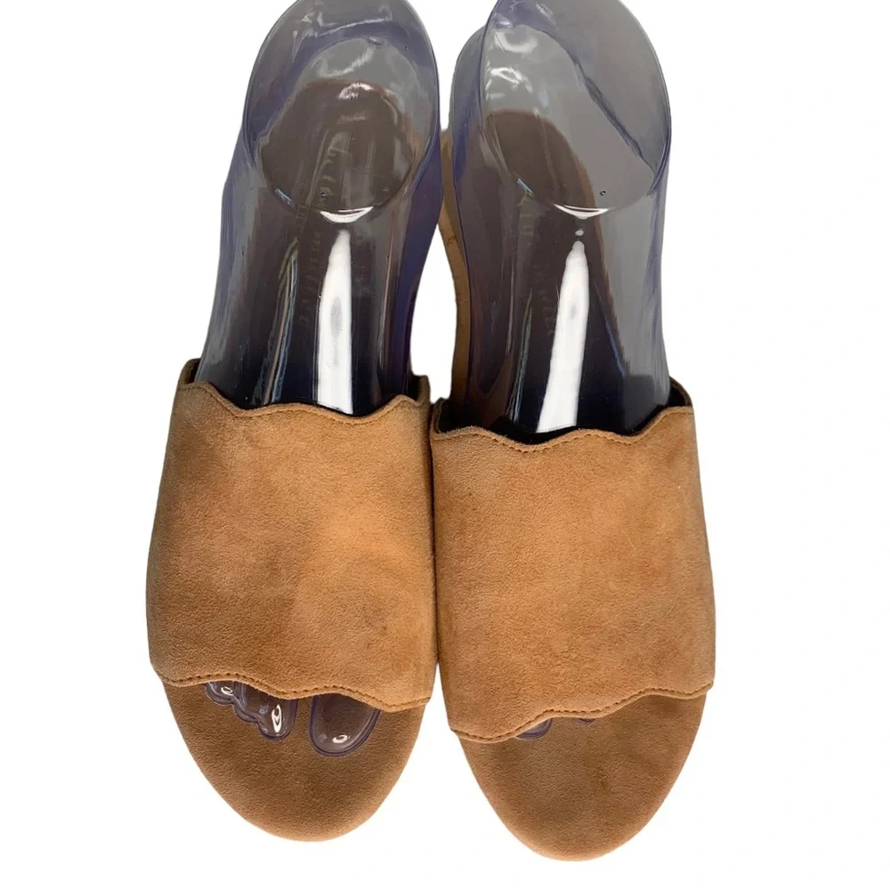 BETTYE MULLER Concept Chili Seema Suede Demi Wedge Slides Sandals Shoes Size 7.5